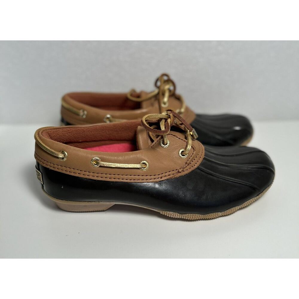 Sperry Two-Tone Black and Tan Duck Boots